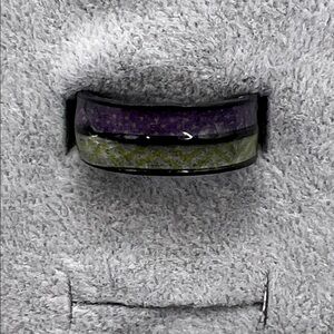 Purple and Green Patterned Ring